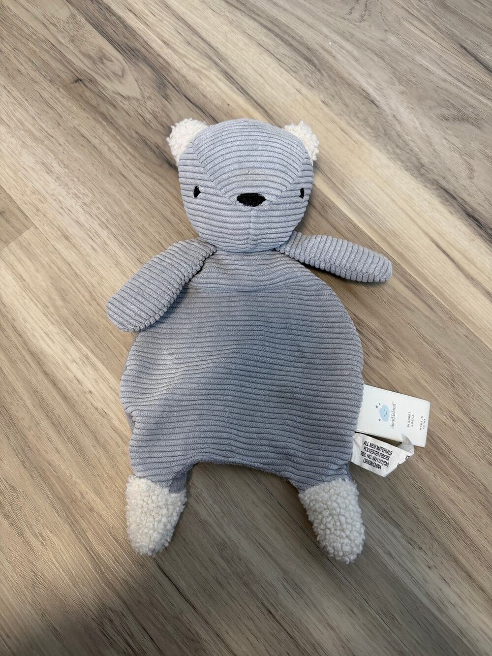 Cloud Island Target Bear Security Blanket Lovey Plush Gray Corduroy Ribbed Toy